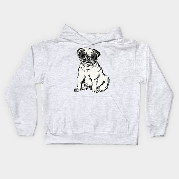 Cool Pug Kids Hoodie by Norzeatic